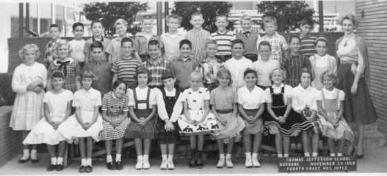 Mrs. Joyce's fourth grade class, Thomas Jefferson School, 1959-60.